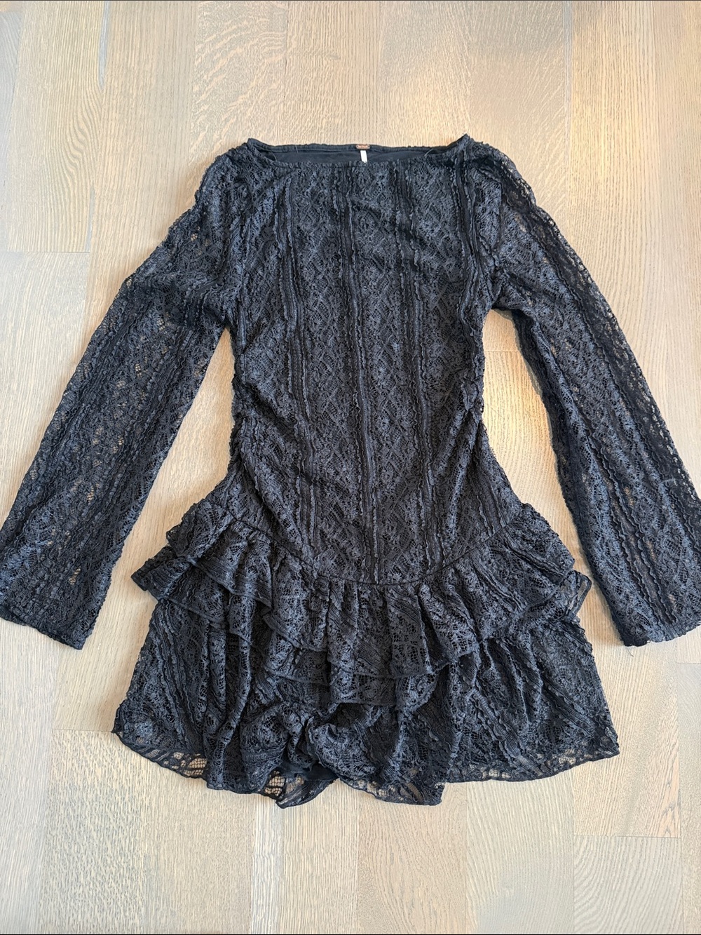 Free People black lace mini dress
